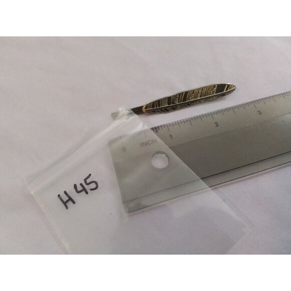 Vintage Feather Design Bobby Pin Hair Accessory Gold Tone - Picture 3 of 3